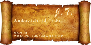 Jankovich Tünde névjegykártya
