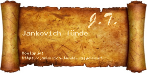 Jankovich Tünde névjegykártya