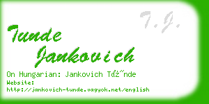 tunde jankovich business card